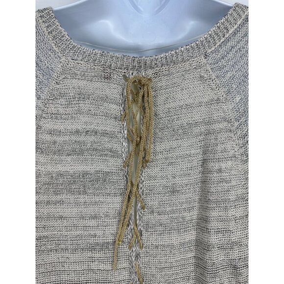 Soft Surroundings V-Neck Long Sleeve Knit Sweater With Lace-Up Back Detail Sz XL - Picture 6 of 13